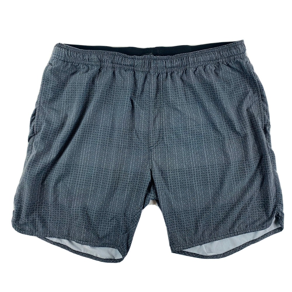 Travis Mathew Mens XL Gray Performance Lightweight Drawstring Shorts Geometric